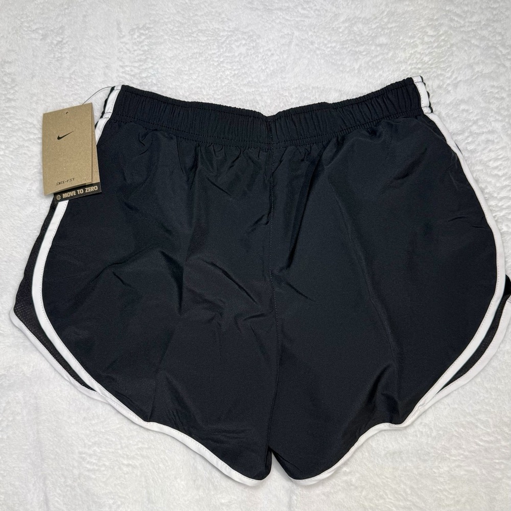 Nike Black Athletic Running Shorts with White Trim - Picture 2 of 5